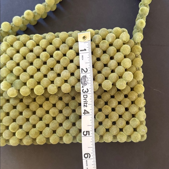 Vintage Green Velvet Coated Bead Handbag - Picture 5 of 15